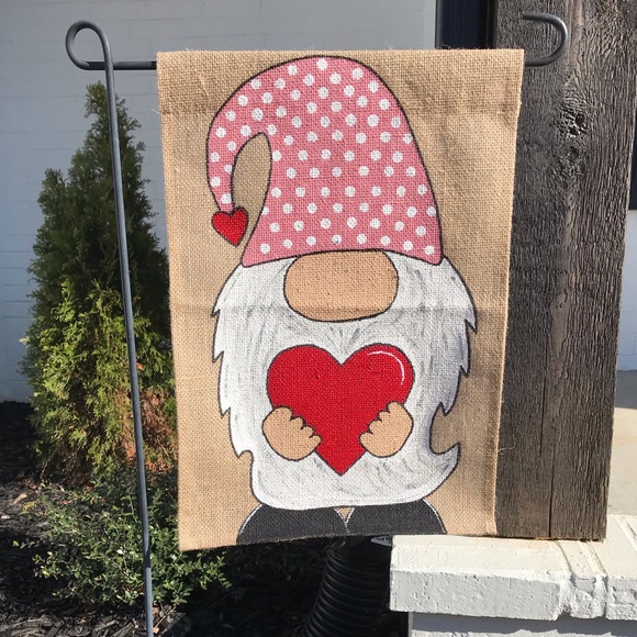 Other - Valentine’s Day gnome garden flag